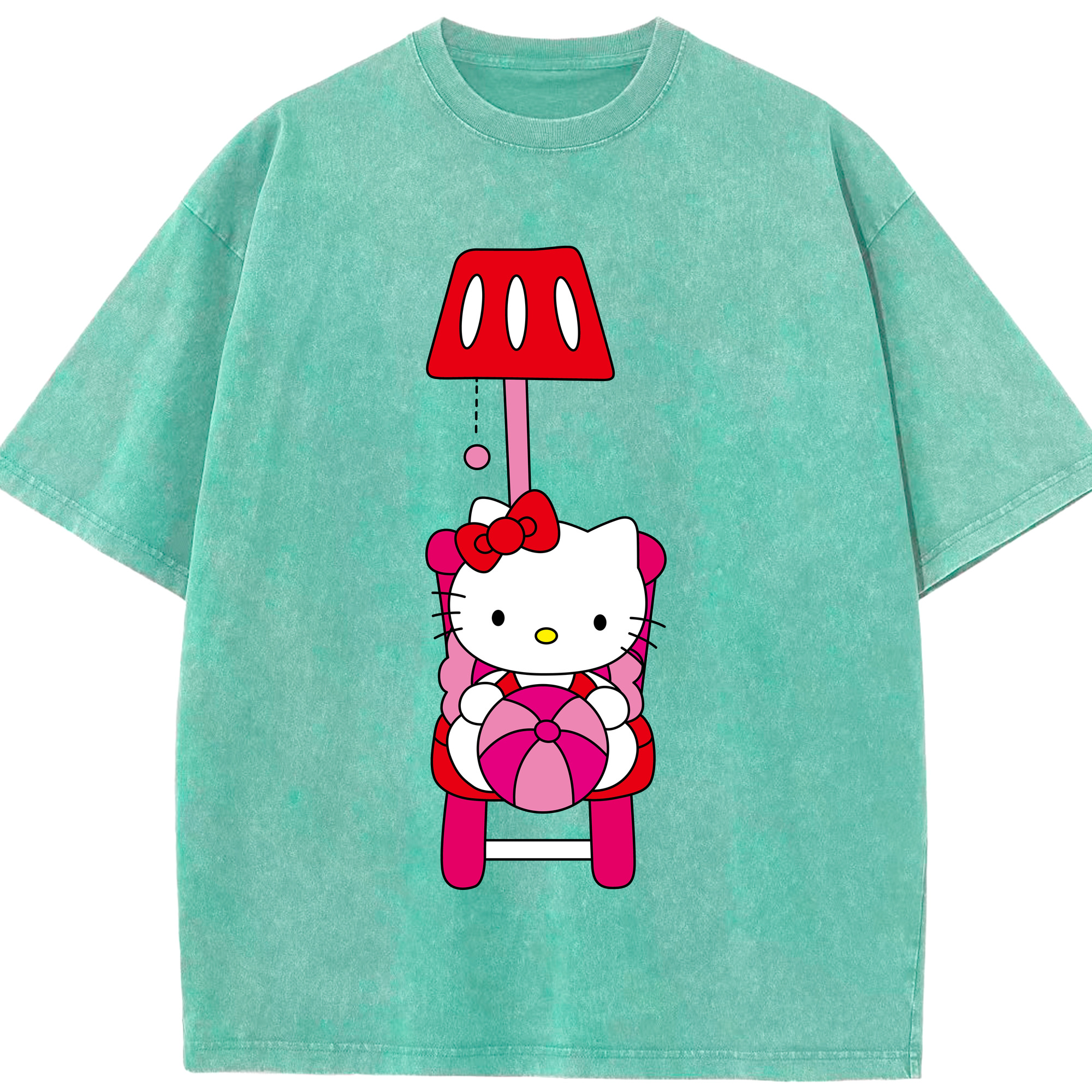 （画像用） Hello Kitty ハローキティ 綿100% ヴィンテージ風 半袖Tシャツ（フロントプリント）